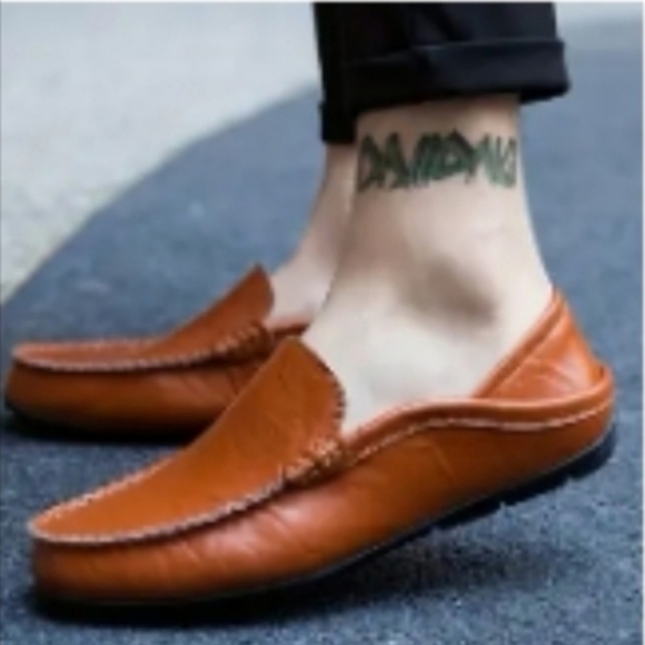 🐾Men's Brown/red Loafers - Picture 1 of 4